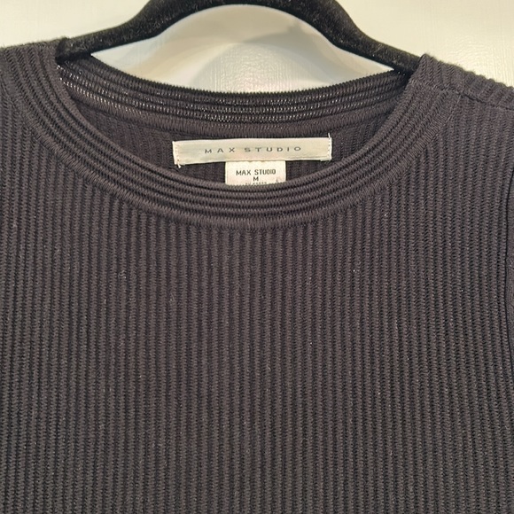 Max Studio medium black ribbed sweater dress - Picture 2 of 4